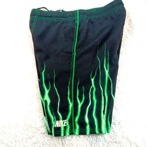Vintage Nike Green Lightning Shorts Travis Scott Youth/ Teen Size M 28 Waistline